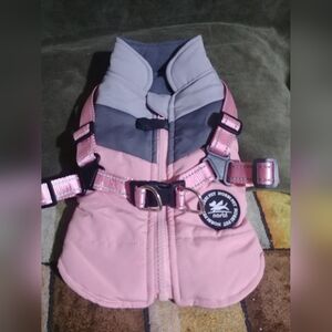 Norbi brand 2-in-1 winter dog coat with a built-in harness. XS